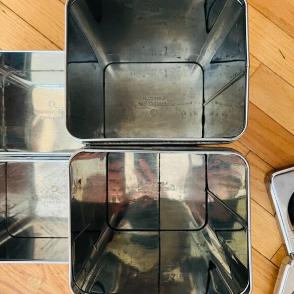 Vintage MCM Lincoln Beautyware Metal Kitchen Canister Set Four Piece - Picture 6 of 16